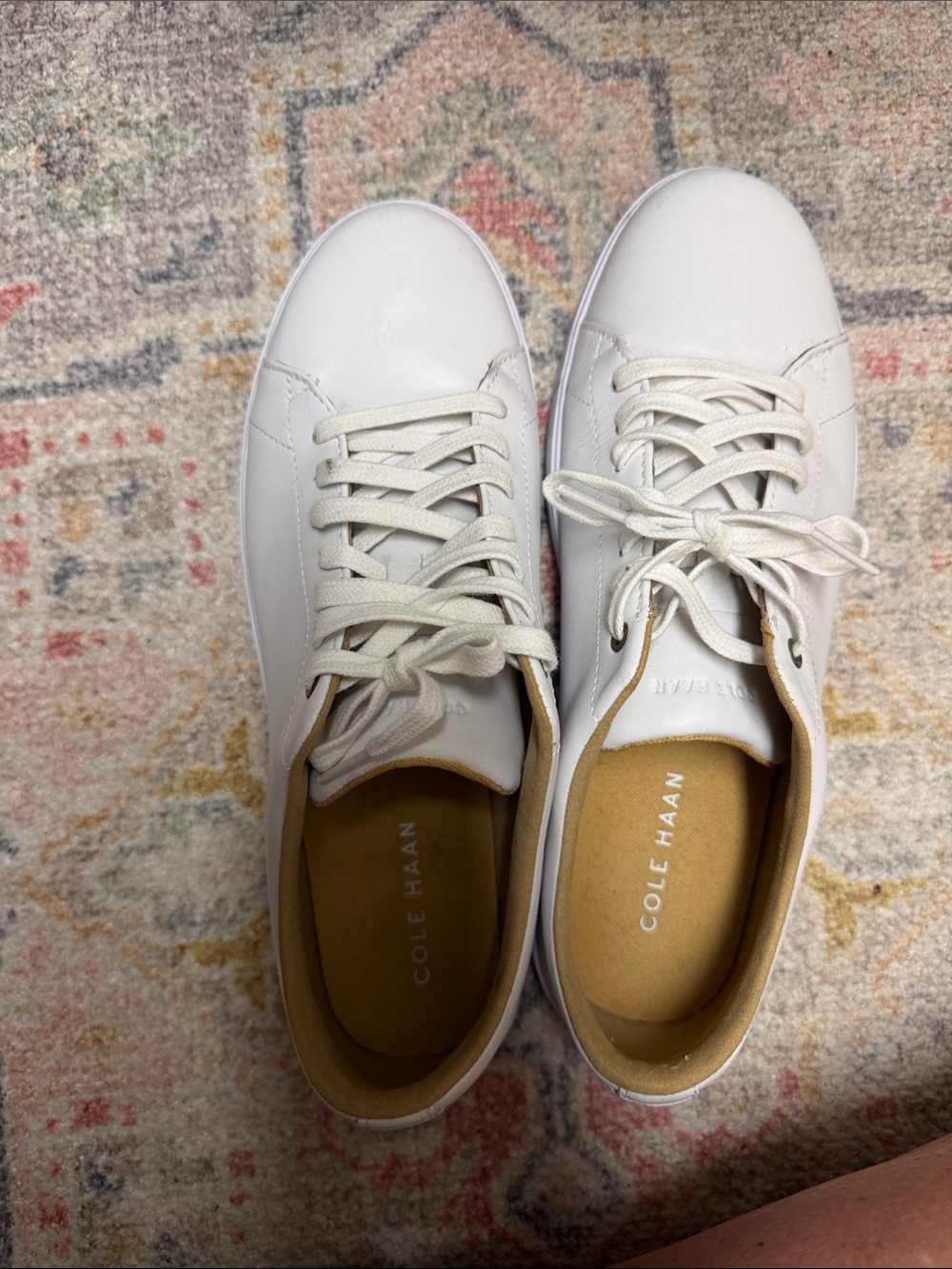 Cole Haan White Leather GrandPro Sneakers